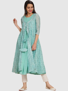 IMARA Women Printed Flared Kurta