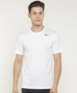 NIKE Solid Men Round Neck White T Shirt Buy NIKE Solid Men Round