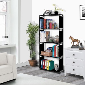 White Expandable Desktop Bookshelf,Wood Adjustable Desktop Storage Organizer,Counter Storage Rack,Free Style Rotation Display,Office Supplies Desk Organizer,Multipurpose Rack Office,Bathroom,Kitchen 