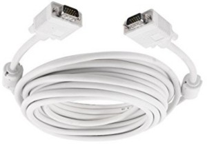 FEDUS TV-out Cable 20meter VGA Cable male to male VGA 15 pin- white (White, For Computer, 20m) 20 m VGA Cable(Compatible with Laptop, LCD TV, PLASMA, COMPUTER, White, One Cable)