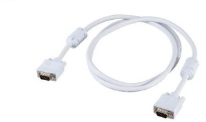 FEDUS VGA Cable Male to Male VGA Cable VGA to VGA Cable Lead for PC Monitor Tv LCD 1.5 m VGA Cable(Compatible with Computer, HD TV, laptop, monitor, White, One Cable)