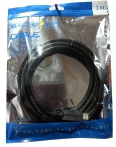 Electroline HDMI CABLE 3 m HDMI Cable(Compatible with Smart TV, DVD Player, Laptop, Black)
