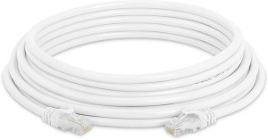 FEDUS Ethernet Cable High Speed Flat Internet Network Computer Patch Cable - Faster Than Cat6 Cat5e LAN Wire, Shielded RJ45 Connectors for Router, Modem, Printer - White 10Meter 10 m LAN Cable(Compatible with Laptop, Computer, White, One Cable)