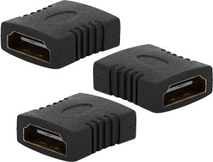 Hybite HDMI Female to Female Coupler Cable Joiner Gender Changer - Pack of 3 (HDMI Jointer Straight)) 0.01 m HDMI Cable(Compatible with dvd, tv box, projeter, tv, ps3, notebook, Black, Pack of: 3)
