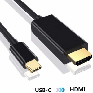 Tobo USB C to HDMI Cable Type C to HDMI Converter 4K 30Hz UHD External Video Graphics Extend Cable/Adapter. 2 A 1.8 m HDMI Cable(Compatible with HDTV,LCD,LED, Laptops,Computers, Mobile Phones, Black, One Cable)