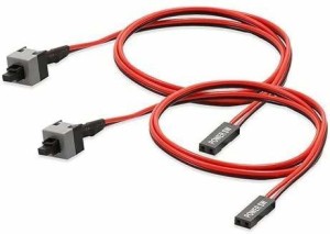 Fexy 2 Pack 2 Pin Computer Motherboard Power Cable on/off/Reset Button Replacement Button Switch Wire 45cm 430 m Power Cord(Compatible with Computer, Mother Board, pc, Red, Black, Pack of: 2)