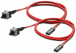 Fexy 2 PACK ATX PC Computer Motherboard Power Cable Switch On / Off / Reset Button Computer Replacement cable Wire 45cm 0.5 m Power 0.45 m Power Cord(Compatible with computer, mother board, pc, Red, Black, White, Pack of: 2)