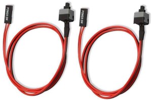 Fexy 2 PACK ATX PC Computer Motherboard Power Cable Switch On / Off / Reset Button Computer Replacement cable Computer Switch Wire 45cm 0.5 m Power Pc, Red&White, 0.45 m Power Cord(Compatible with computer, Black, Red, Pack of: 2)