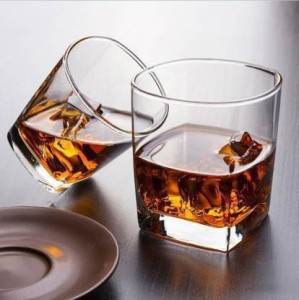 tyche enterprise (Pack of 2) (Pack of 2) Crystal Clear Square Whiskey glass set of 2 Glass Set (290 ml, Glass) Glass Set Wine Glass