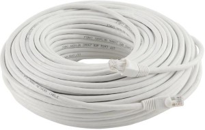 FEDUS 100Meter Cat6 Ethernet Cable, Pure Copper, LAN, Cat 6, RJ45, Network, Internet Cable White 100 m LAN Cable(Compatible with Laptop, Computer, White)