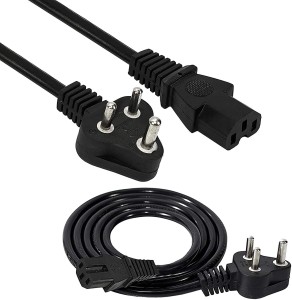 WorldClass 3 pin Power Card 1.2 m Power Cord(Compatible with Computer, Printer, Scanner, Projector, Black, One Cable)