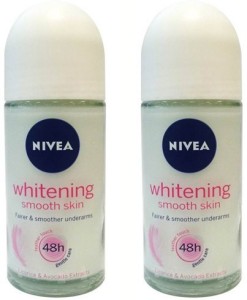 NIVEA Whitening Smooth Skin Deodorant Roll On Pack Of 2 Deodorant