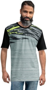 JJ TEES Polyester Half Sleeve Jersey with Round Collar and Digital Print All Over for Men (Color: Dark Blue and Light Blue)