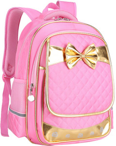 True Human High Quality Designer Golden Bow stylish School bag For Girls UPTO 6TH std Waterproof School Bag School Bag Flipkart