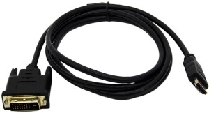 LEO FILMS Original OEM DVI TO HDMI 2 m DVI Cable(Compatible with computer, gaming, medical equipment's, Black, One Cable)