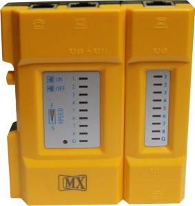 MX RJ45 Network Cable Tester for Lan Phone RJ-45/RJ11/RJ12/CAT5/CAT6/CAT7 UTP Wire Test Tool Network Interface Card(Yellow, White)