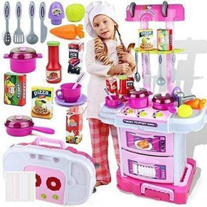 Khilona Wala Little Chef Kids Kitchen Play Set with Light Sound