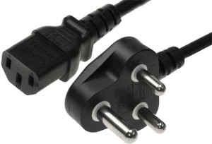 Fexy Computer/Printer/Desktop/PC/SMPS Power Cable Cord Black/Pc Cable - 1.5 Meter 1.5 m Power Cord(Compatible with cpu, computer, desktop, Black, One Cable)