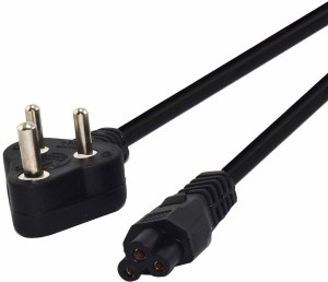 Fexy .5 Metre 3 Pin Laptop Power Cable Cord - 1 Year Warranty- Black 1.5 m Power Cord(Compatible with laptop, Black, One Cable)