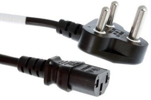 Techy-Tech Indian Plug IEC Mains Power Cable Cord for Desktop PC/Monitor/SMPS/Printer - Black (3 meter) 3 m Power Cord(Compatible with PC/Monitor/SMPS/Printer, Black)