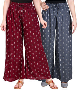 Gurara Fashion Relaxed Women Maroon Grey Trousers Buy Gurara