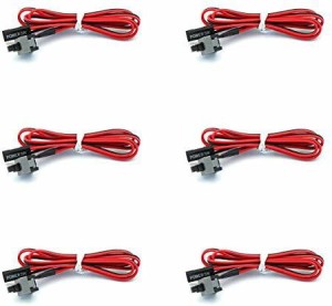 Fexy 6 PACK ATX PC Computer Motherboard Power Cable Switch On / Off / Reset Button Computer Replacement cable Computer Switch Wire 45cm 0.45 m Power Cord(Compatible with computer, mother board, pc, Red, Black, White, Pack of: 6)