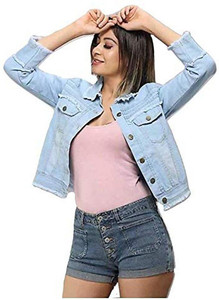 SAF creations Full Sleeve Solid Women Denim Jacket Buy SAF