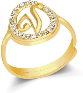 Gold rings with letter v discount