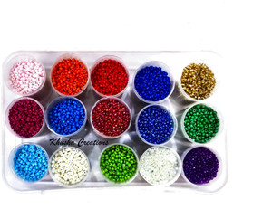 KHUSHA CREATIONS Multicolor Glass Seed Beads for embroidery