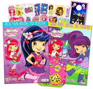 Strawberry Shortcake Coloring Book Super Set -- 3 Coloring Books, Over 30  Stickers Party Supplies Pack