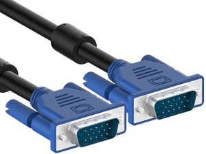 ABG tech 1.5 mtr VGA to VGA Cable With 15 Pin Male to Male Connector for Computer,Laptop,Projector etc 1.5 m VGA Cable(Compatible with laptop, computer, Projector, Blue & Black)