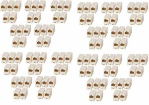 LipiWorld RJ45 8P8C Female to Female Network LAN Cable Coupler Jointer Adapter Connector Extender (100 PCS) Lan Adapter(100 Mbps)