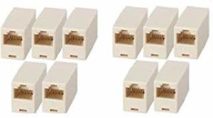 LipiWorld RJ45 8P8C Female to Female Network LAN Cable Coupler Jointer Adapter Connector Extender (10 PCS) Lan Adapter(100 Mbps)