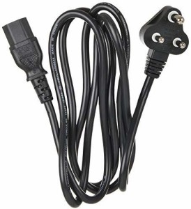 ATEKT Power Cable Cord for Monitor/CPU/PC/Computer/Printer/Desktop/Smps 1.5 M Lack PA 1.5 m Power Cord(Compatible with desktop, Black, One Cable)