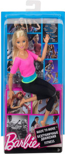 Barbie made to move doll blue & pink top online