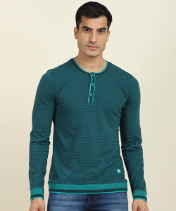 United Colors of Benetton Striped Men Henley Neck Multicolor T Shirt