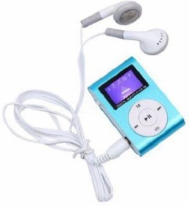 EFFULGENT MP3 Player Portable music player Easy to care pocket Clip mp3 player with Data Cable & Earphone for Jogging, Running, Gym 32 GB MP3 Player 32 GB MP4 Player(Blue, 1 Display)