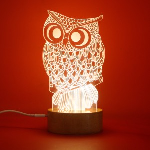 Zuaad Pvt Ltd 3D Illusion Owl Bird LED Hologram Lamp Night Lamp