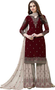 W ETHNIC Georgette Embroidered Salwar Suit Material Price in India Buy W ETHNIC Georgette Embroidered Salwar Suit Material online at Flipkart