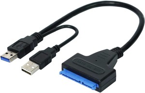 Stela SB 3.0 to Adapter Converter Cable for 2.5 Inch Laptop HDD & SSD with USB Power Cable USB Adapter(Black)