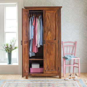 Steppin Sheesham Wood Wardrobe For Clothes Multi Purpose Wardrobe Storage Rack With Shelf Storage Solid Wood 2 Door Wardrobe Price in India Buy Steppin Sheesham Wood Wardrobe For Clothes Multi Purpose