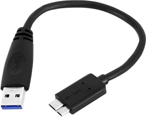 Everyonic USB 3.0 A to Micro B SuperSpeed Cable For External Hard Drives - (20cm) 0.2 m HDMI Cable(Compatible with Mobile, Black)