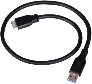 Everyonic USB 3.0 Type A Male to Micro B Male Cable for Hard Disk Drive WD/bufallo/Seagate 1 m HDMI Cable(Compatible with Mobile, Black)