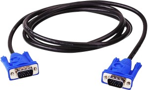 Fexy 15 Pin Male to Male 1.5 Meter VGA Cable for Computer Monitors, Televisions,Desktop, Laptop, Projector 1.5 m VGA Cable(Compatible with computer, laptop, CPU, Black, One Cable)
