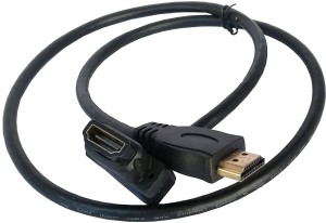 LipiWorld L Shape HDMI Extender Cable Male to Female Plug 1080P Adapter for HDTV LCD Laptop DVD-80CM HDMI M to F 0.8 m HDMI Cable(Compatible with DVD Player, Black)