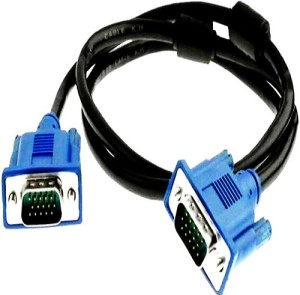 CUDU Standard 15-Pin VGA Male to VGA Male Cable, 4.8Ft(1.5Meter) 1.5 m VGA Cable(Compatible with computer, Monitor, CPU, Black, One Cable)