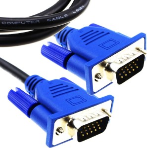 CUDU Male to Male VGA Cable 1.5 Meter, Support PC/Monitor/LCD/LED, Plasma, Projector, TFT.( Pack of 1) 1.5 m VGA Cable(Compatible with computer, Monitor, LED, LCD, Projector, Blue, One Cable)