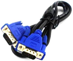 CUDU Male to Male VGA Cable 1.5 Meter, Support PC/Monitor/LCD/LED, Plasma, Projector, TFT. 1.5 m VGA Cable(Compatible with computer, LCD, LED, CPU, Blue, One Cable)