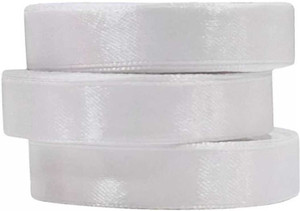 World Wide Villa WHITE SATIN FABRIC RIBBON 18MTR LENTGH EACH