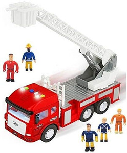 FUNERICA Toy Fire Truck with Lights and Sounds 4 Sirens